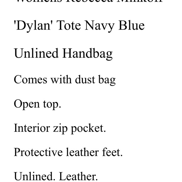 🔥Rebecca Minkoff 'Dylan' Tote Navy Blue Unlined Handbag. EUC. Offers welcomed. - Picture 3 of 11